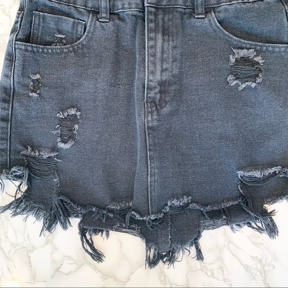 Litz Black Denim Mini Skirt - Picture 5 of 7
